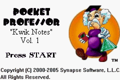 Pocket Professor - Kwik Notes - Vol. 1 Title Screen